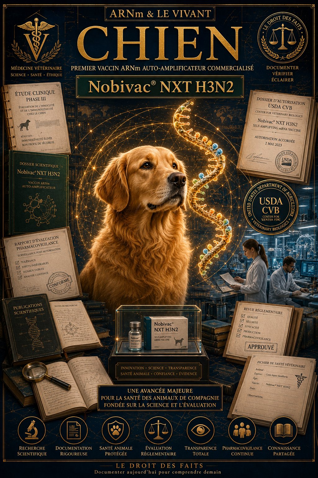 ARNm & Le Vivant — Chien — Le Droit des Faits