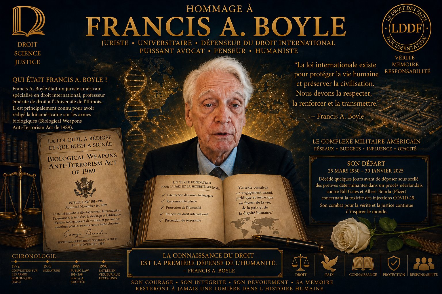 Hommage à Francis A. Boyle — Juriste · Défenseur du droit international · BWATA 1989