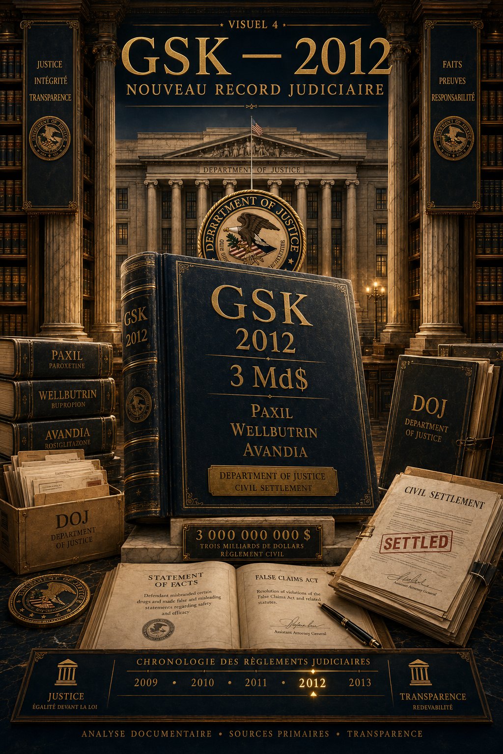 GSK 2012 — règlement DOJ 3 milliards $