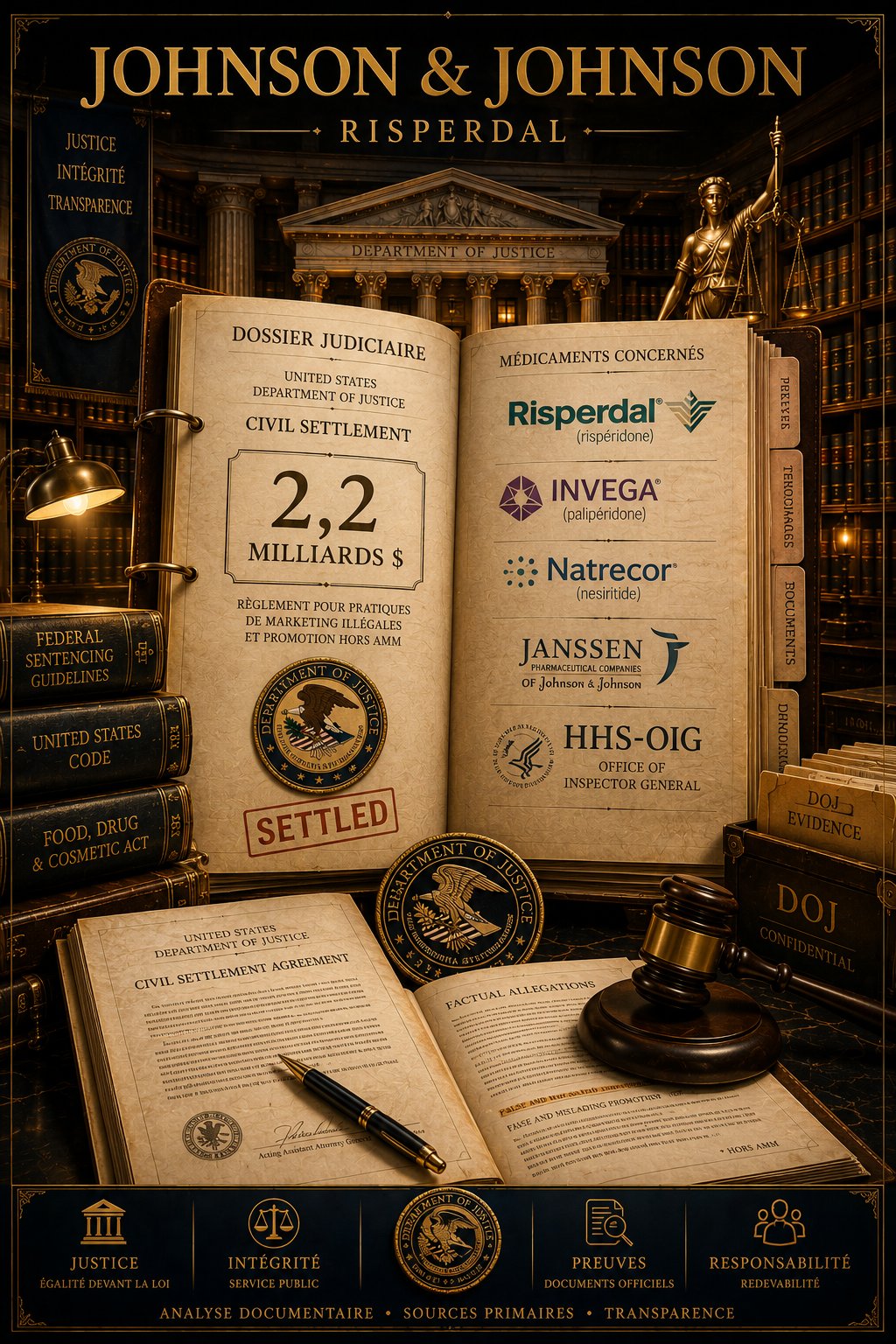 Johnson & Johnson — Risperdal — règlement 2,2 milliards $