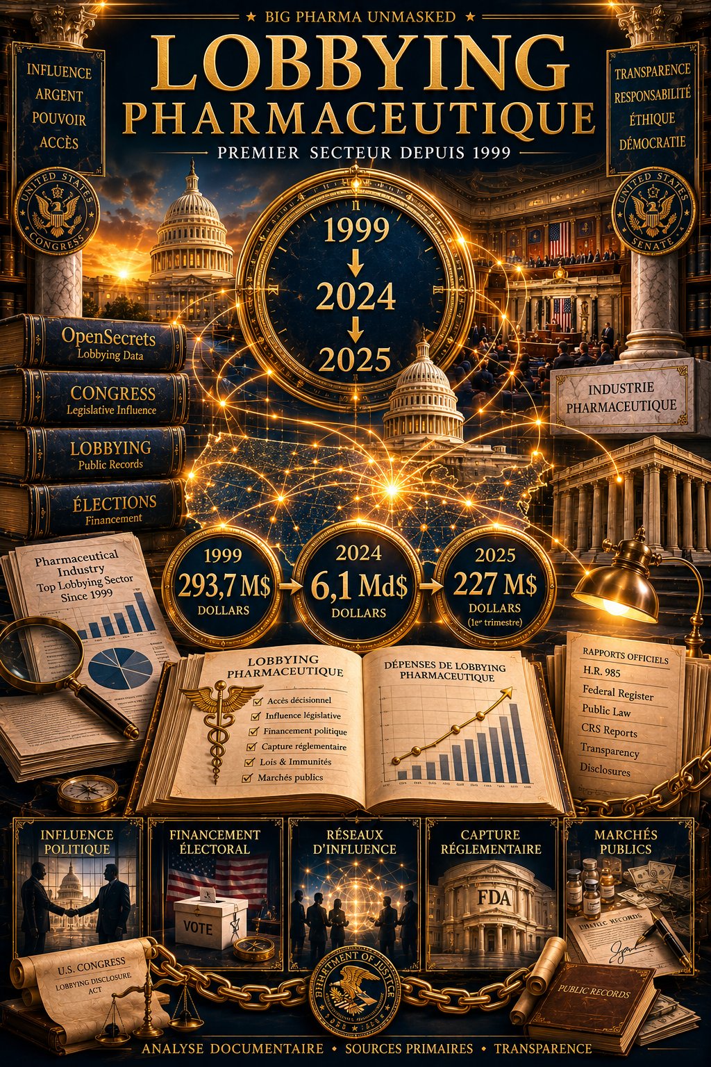 Lobbying pharmaceutique — premier secteur depuis 1999
