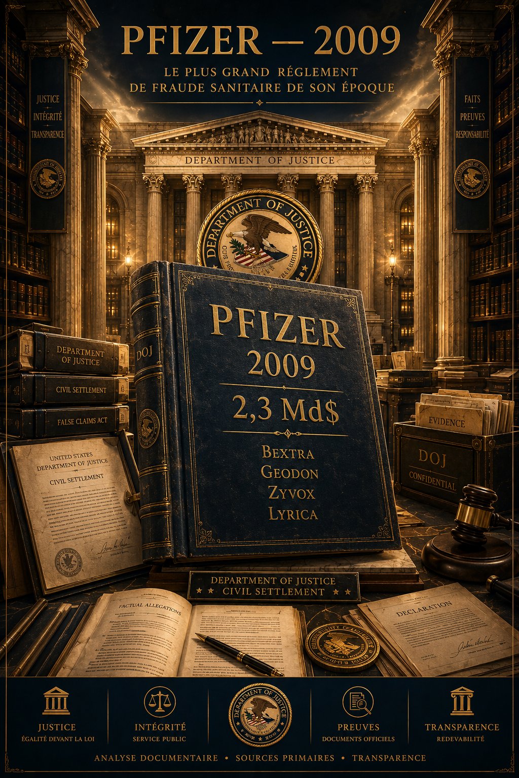 Pfizer 2009 — règlement DOJ 2,3 milliards $