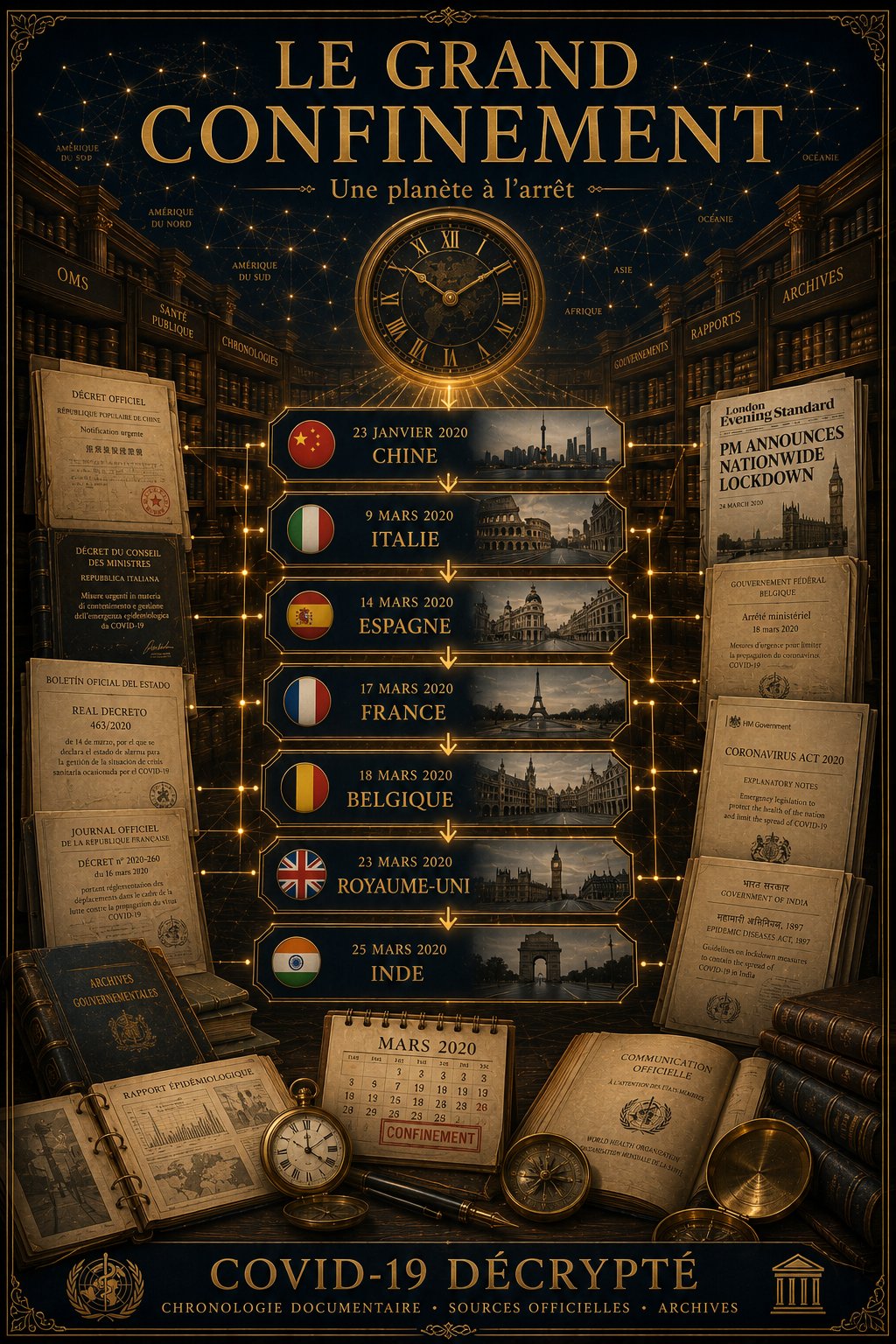 Le grand confinement chronologie mondiale par pays