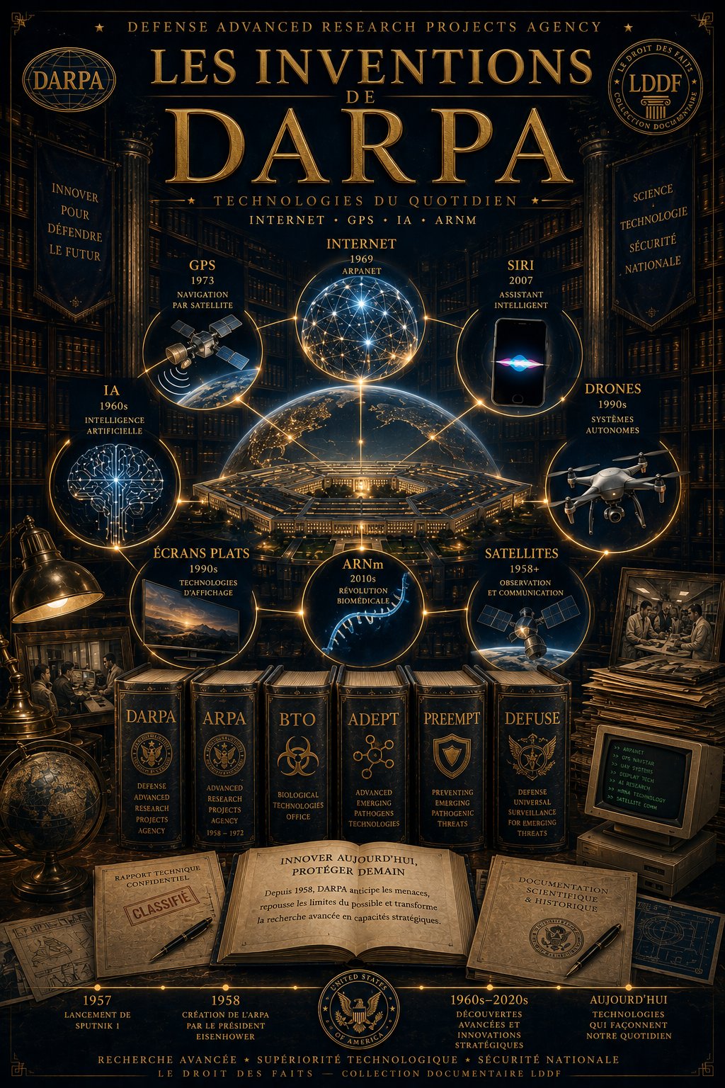 Les inventions de DARPA — Internet · GPS · IA · ARNm · Technologies du quotidien