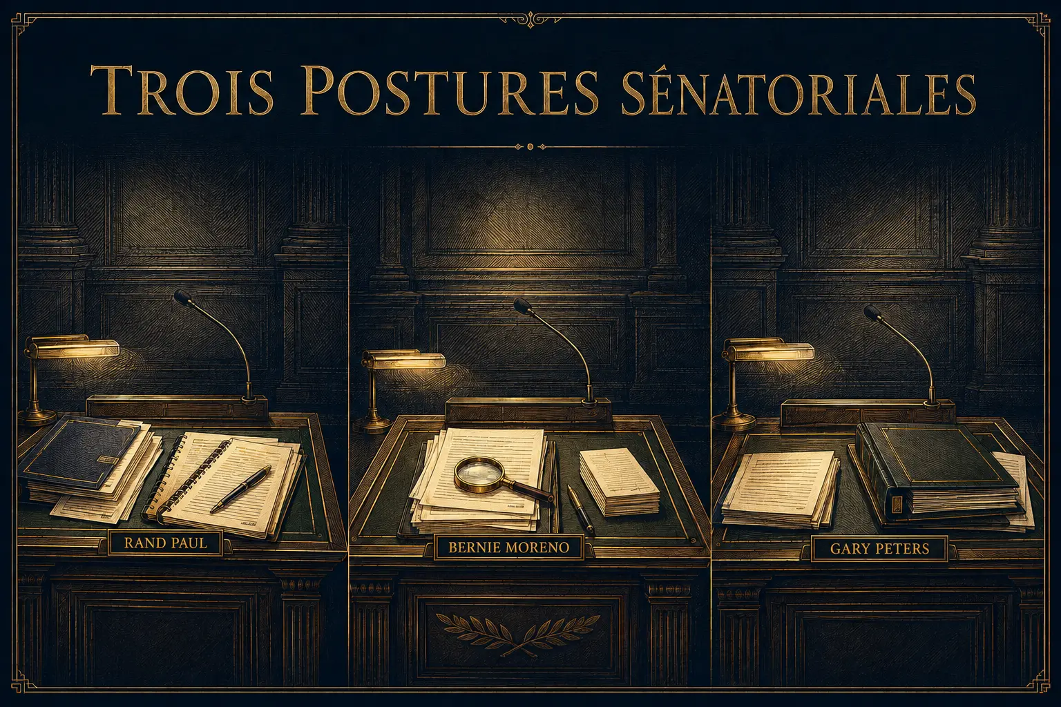 Trois postures sénatoriales — Paul, Moreno, Peters