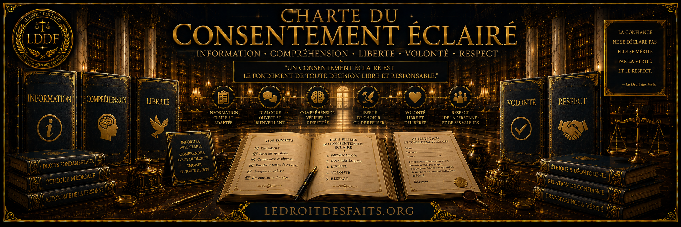 Charte du Consentement Éclairé — Information, Compréhension, Liberté, Volonté, Respect