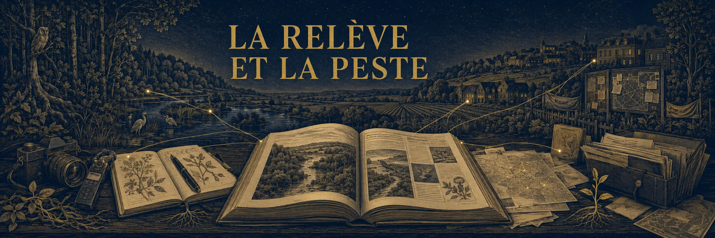 Bannière éditoriale de La Relève et La Peste