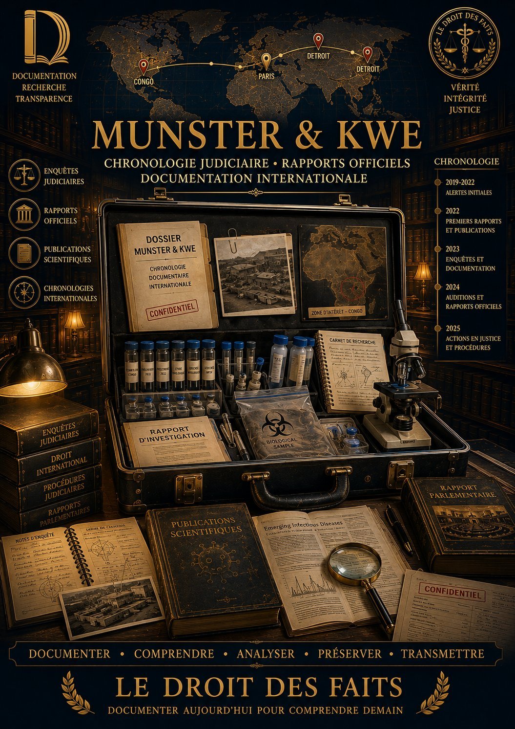 Munster & Kwe — Dossier judiciaire · Chronologie documentaire internationale
