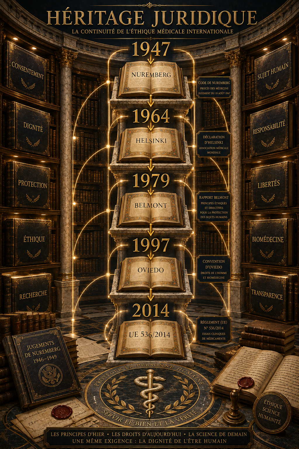 Héritage juridique — Timeline Nuremberg → UE 536/2014