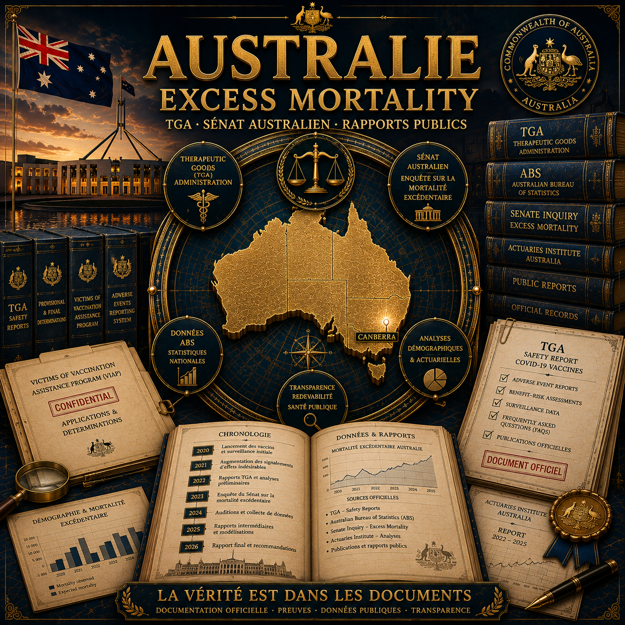 Australie TGA Excess Mortality Sénat ABS VIAP