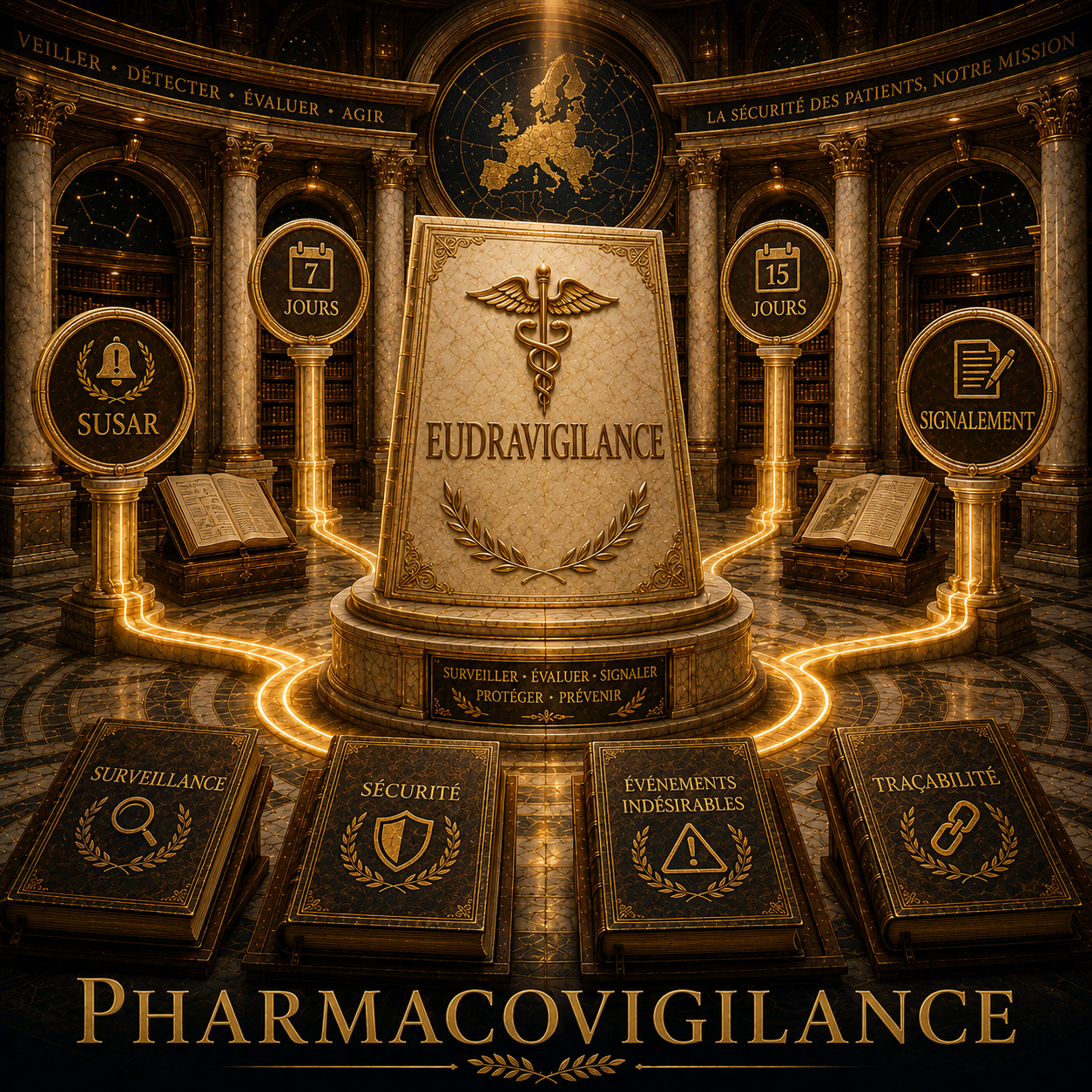 Pharmacovigilance SUSAR EudraVigilance — Règlement UE 536/2014 Art. 42