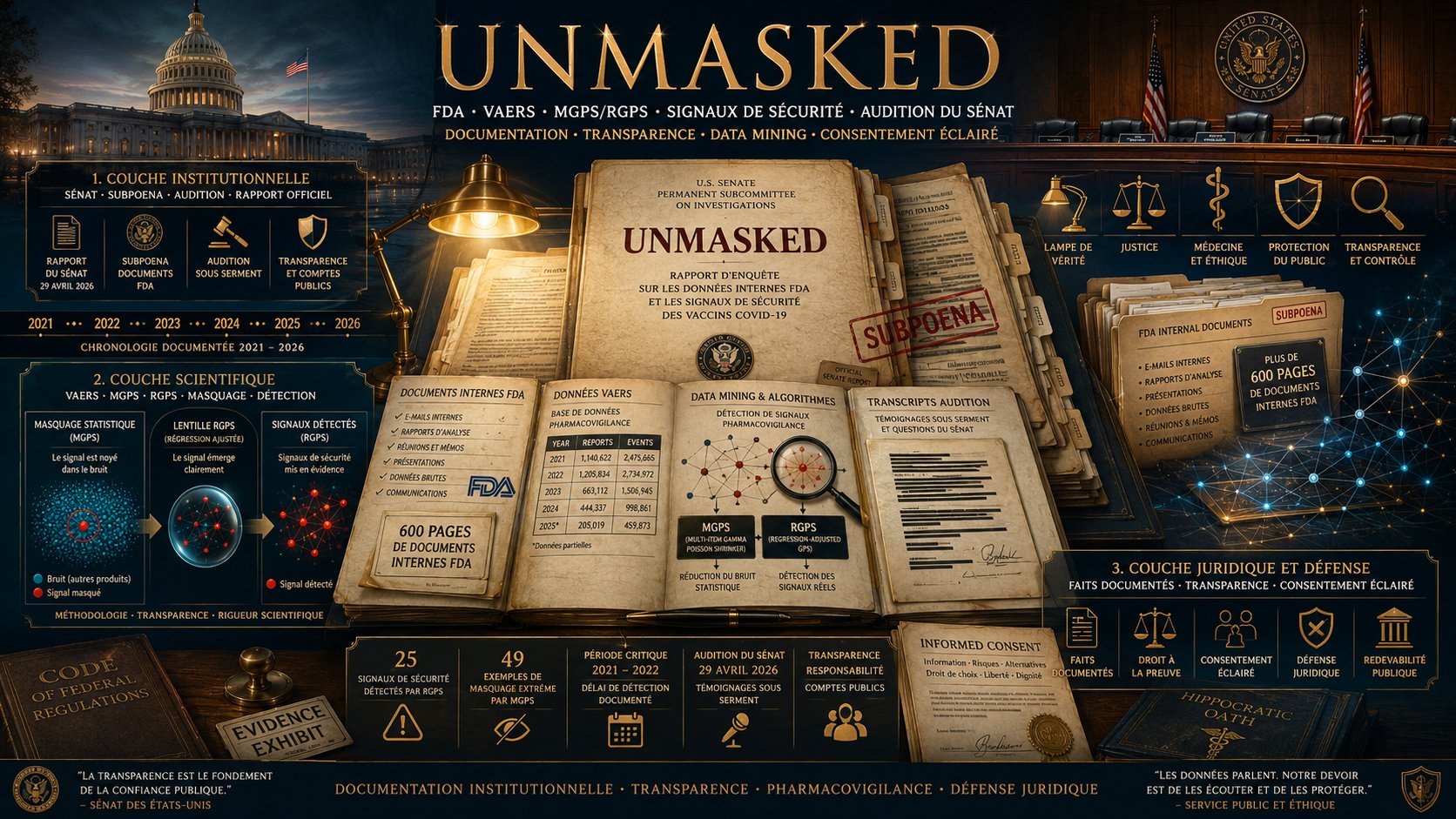 UNMASKED — Sénat américain, FDA, VAERS, MGPS/RGPS